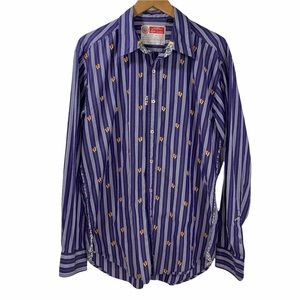 Robert Graham Freshly Laundered Shirt Embroidered Flip Flops Button Up Men’s XL